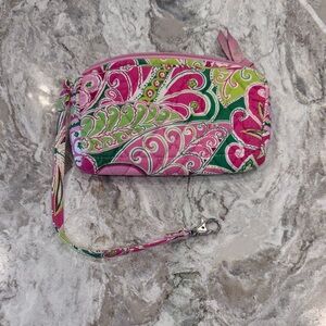 Vera Bradley wristlet in the retired pattern known as "Pinwheel Pink"